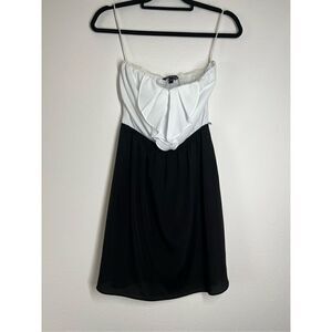 Express Strapless black and white  dress Size 4